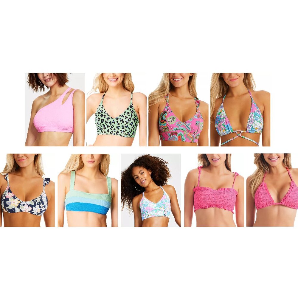 NWT Jessica Simpson Women's Bikini Bralette Halter Tops Size S-XL $50 12HL866